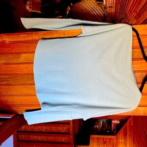 Minty Asymmetrical Waffle Knit Boat Neck shirt!